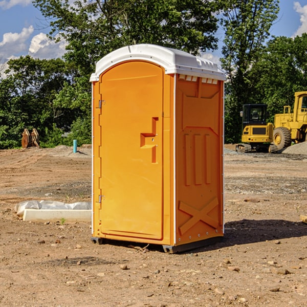 how often are the portable restrooms cleaned and serviced during a rental period in Happys Inn Montana